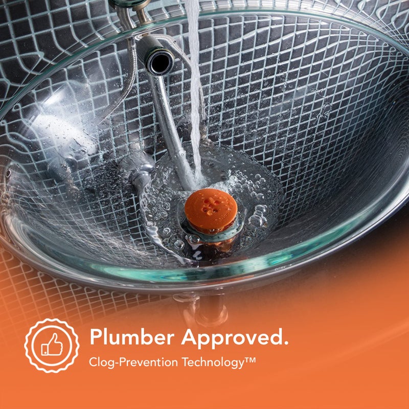 SinkShroom The Revolutionary Sink Drain Protector Hair Catcher/Strainer/Snare, Orange - Image 2